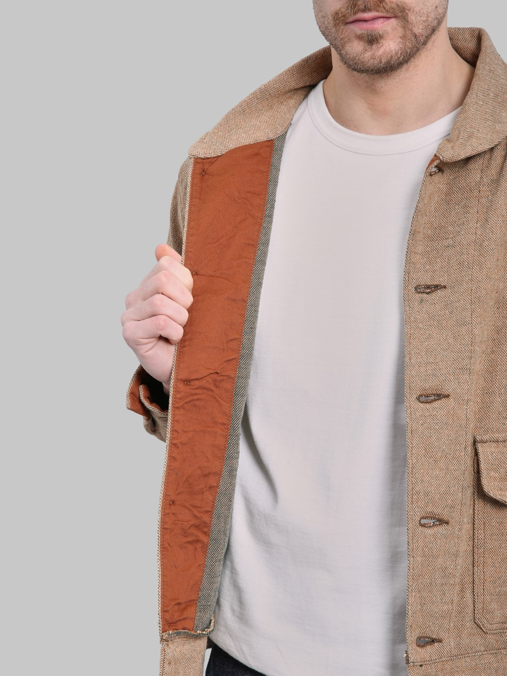 Samurai Jeans S100NAJ25 Elemental Flannel Jacket Beige - Redcast Heritage Co.