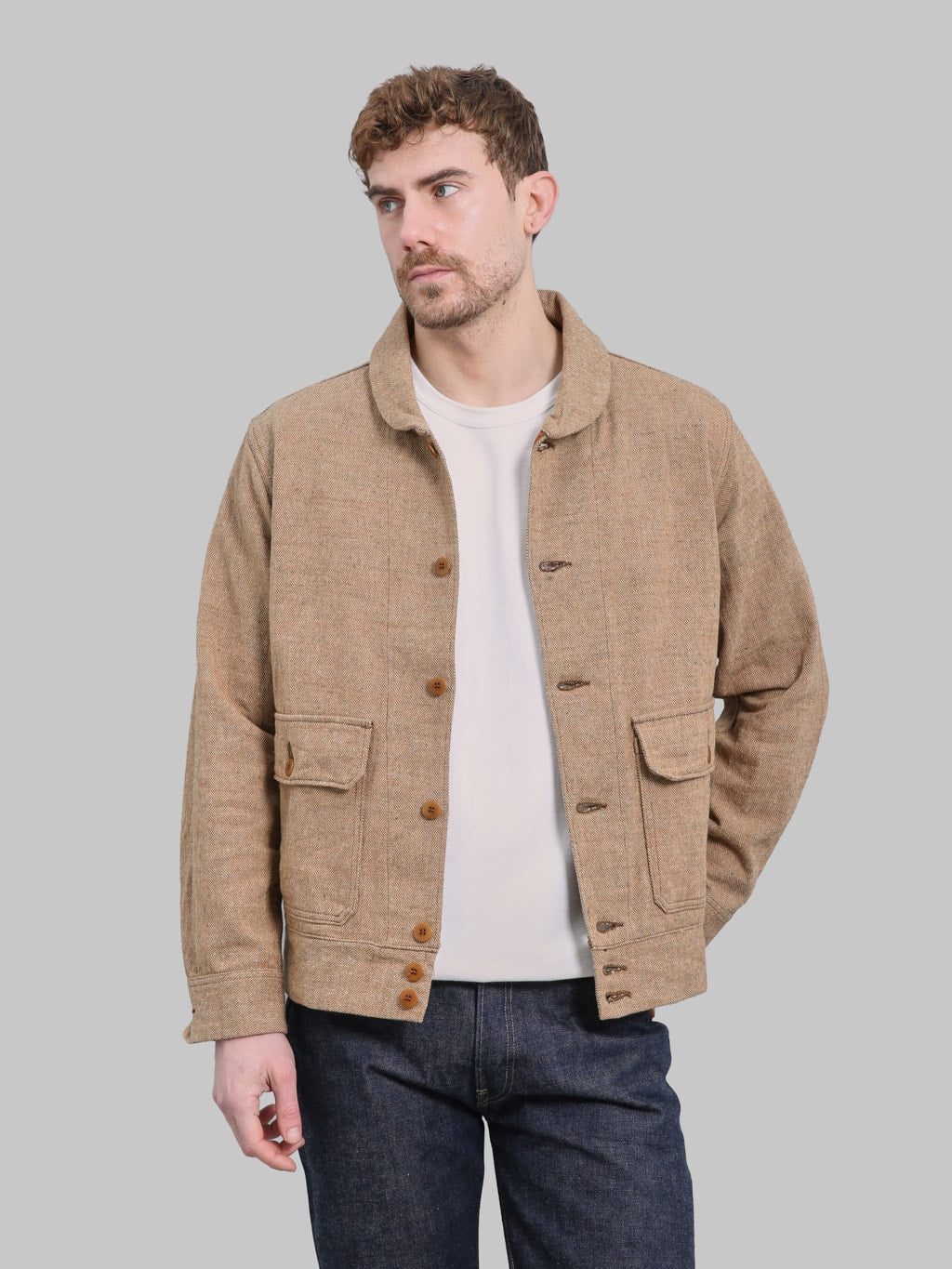 Samurai Jeans S100NAJ25 Elemental Flannel Jacket Beige