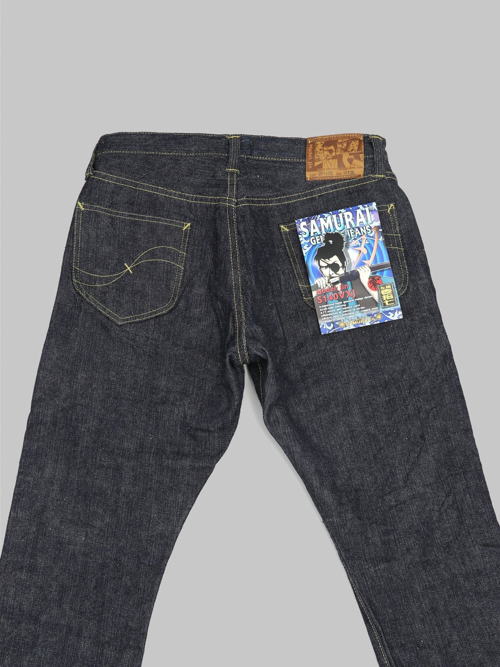 samurai jeans s140vxj jin left hand twill selvedge jeans back details