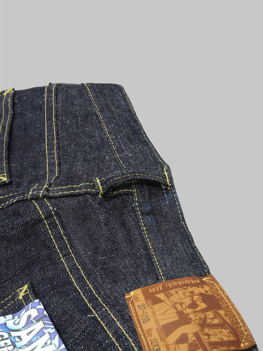 samurai jeans s140vxj jin left hand twill selvedge jeans belt loop