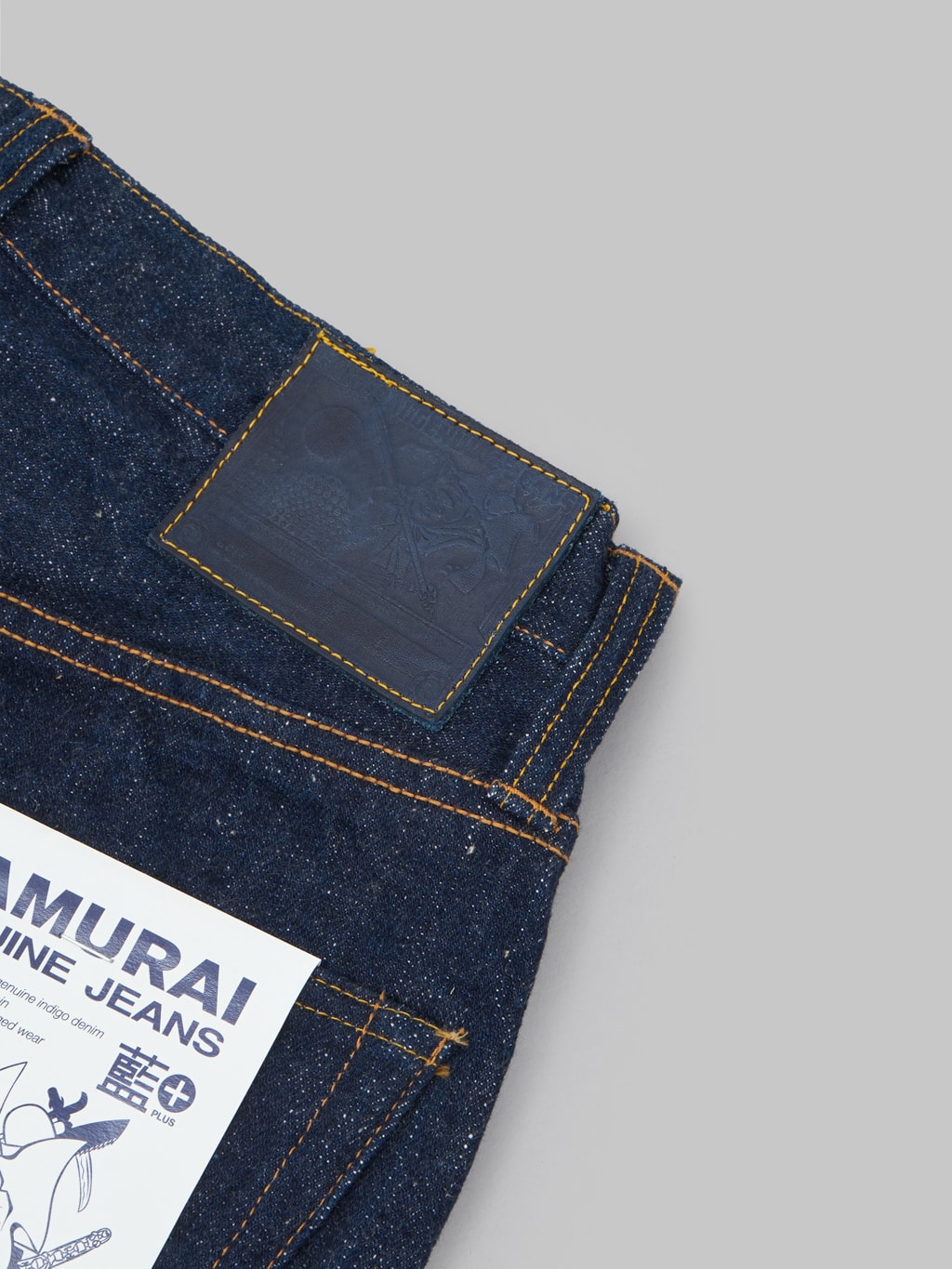 samurai jeans s211ax ai benkei natural indigo 18oz relaxed tapered jeans patch