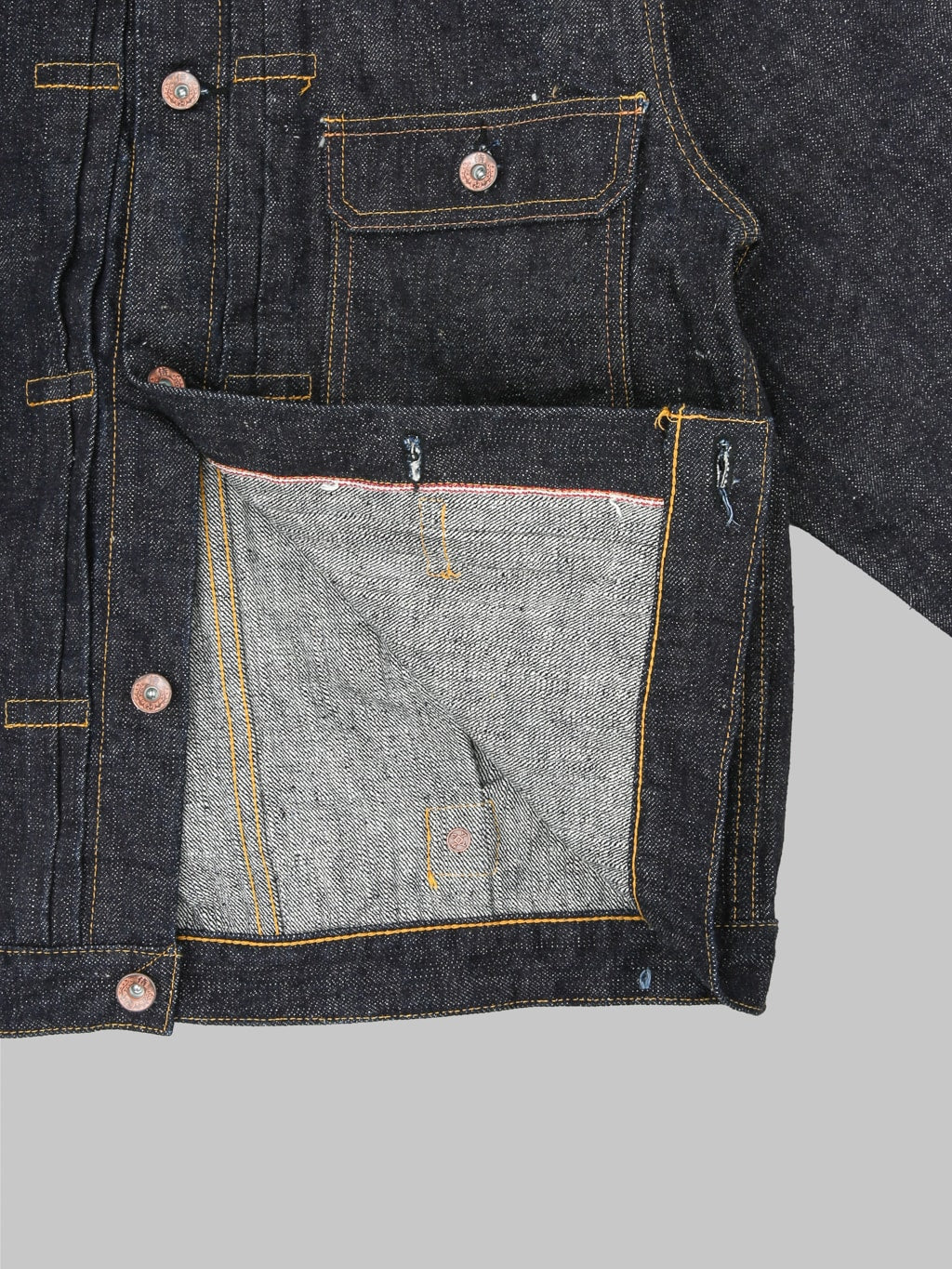 samurai jeans s556vx denim type 1 selvedge jacket weft