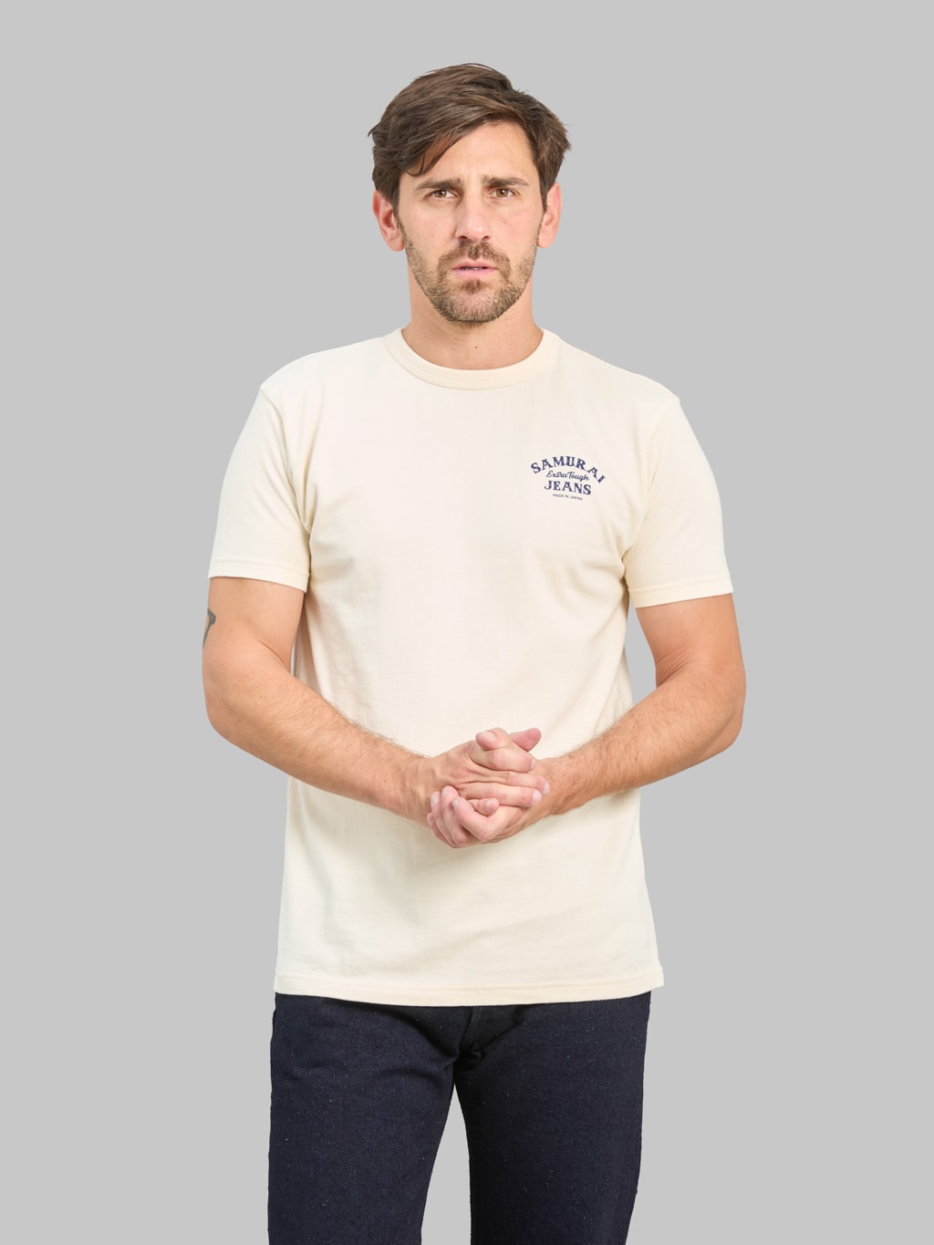 Samurai Jeans SJST26-105 "Go Fly A Kite" Loopwheel Inlay T-shirt Ivory