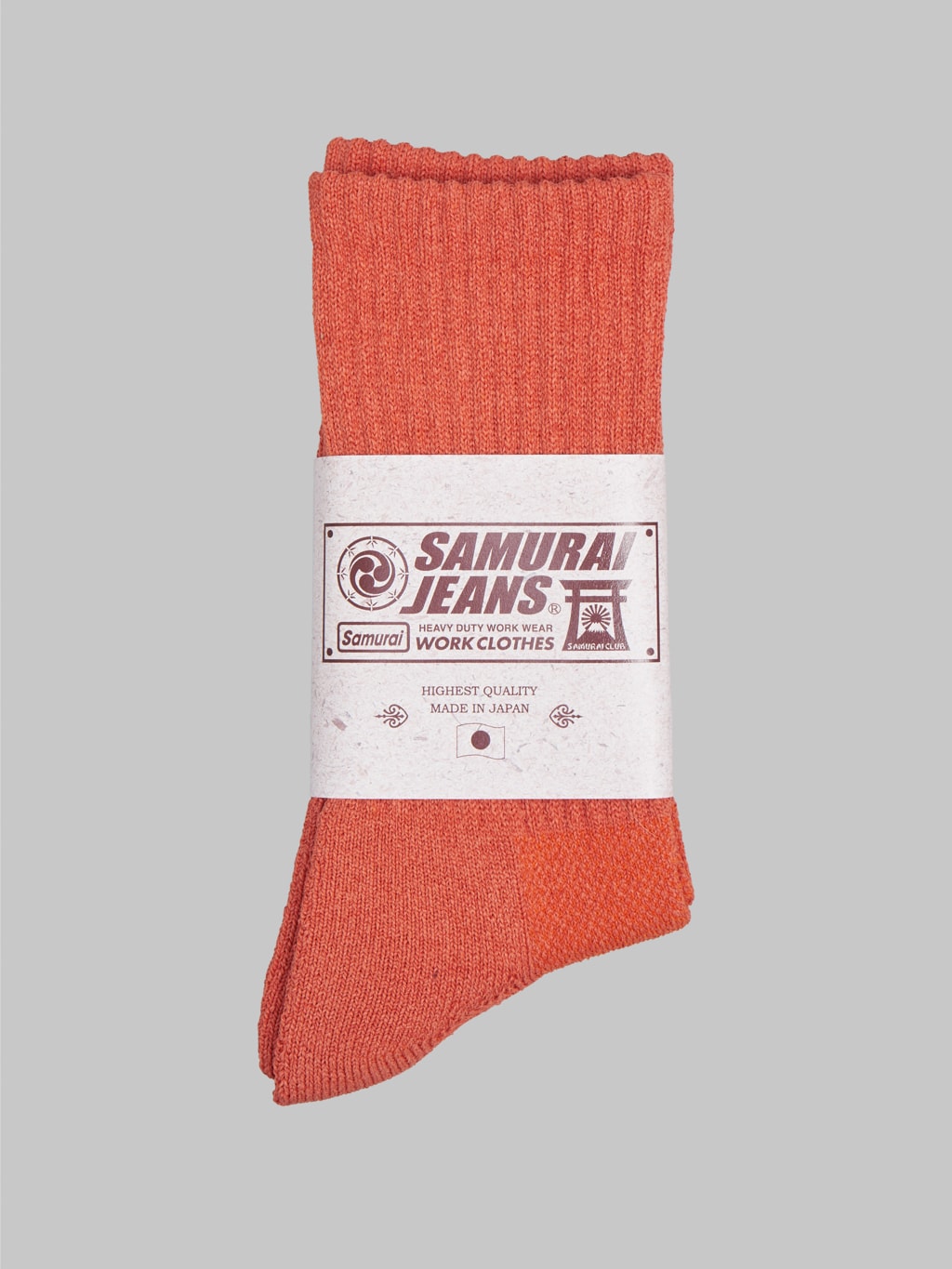 Samurai Jeans SJKS24 Japanese "Washi Paper" Socks Orange