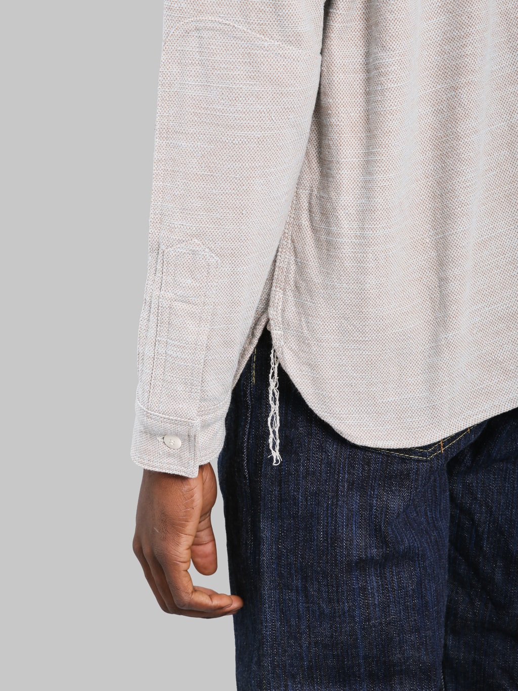 Samurai Jeans SMN25-01W Western  Cut Elemental Flannel Shirt Blue - Redcast Heritage Co.