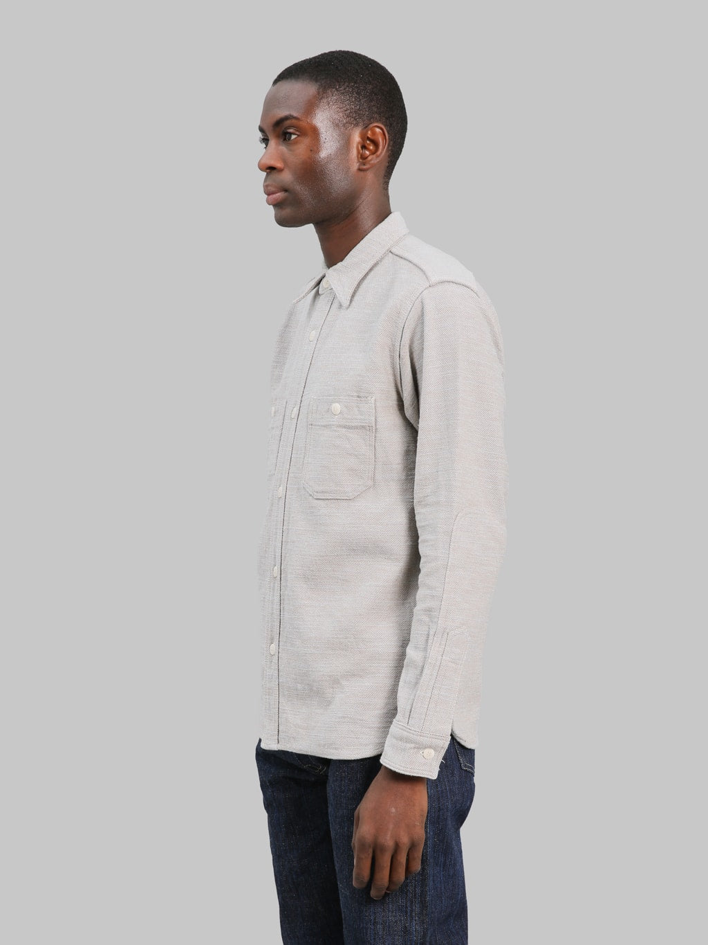 Samurai Jeans SMN25-01W Western  Cut Elemental Flannel Shirt Blue - Redcast Heritage Co.