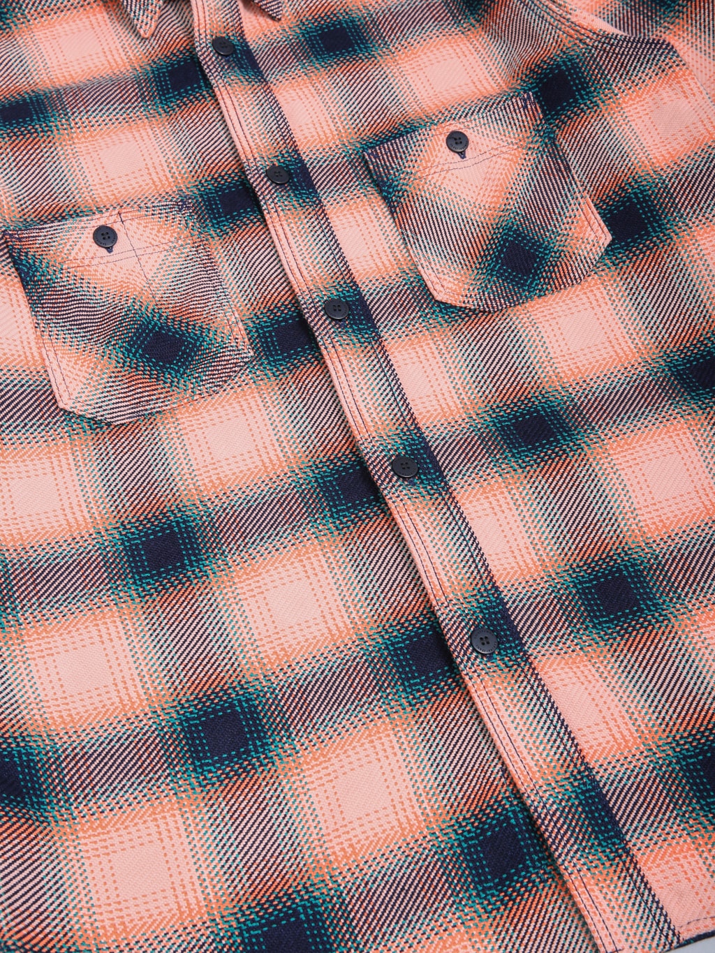 Samurai Jeans SIN25-01W Western Cut Rope Dyed Indigo Flannel Shirt Pink