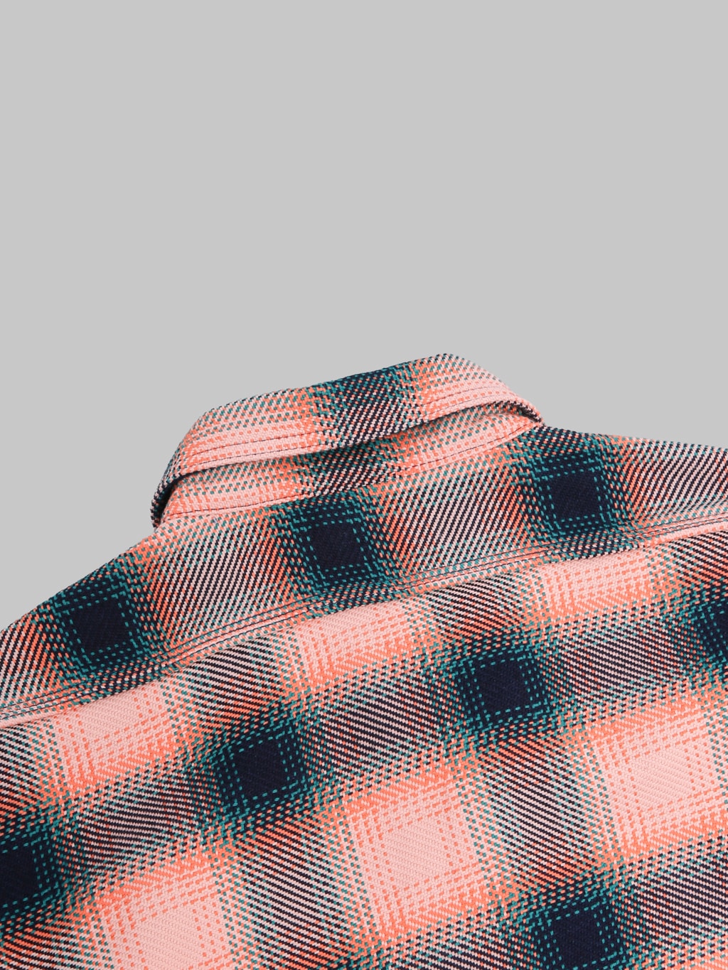 Samurai Jeans SIN25-01W Western Cut Rope Dyed Indigo Flannel Shirt Pink