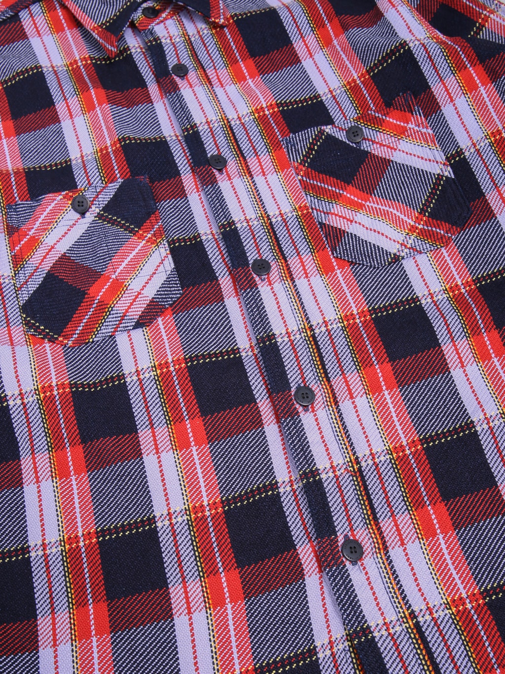 Samurai Jeans SIN25-01W Western Cut Rope Dyed Indigo Flannel Shirt Purple