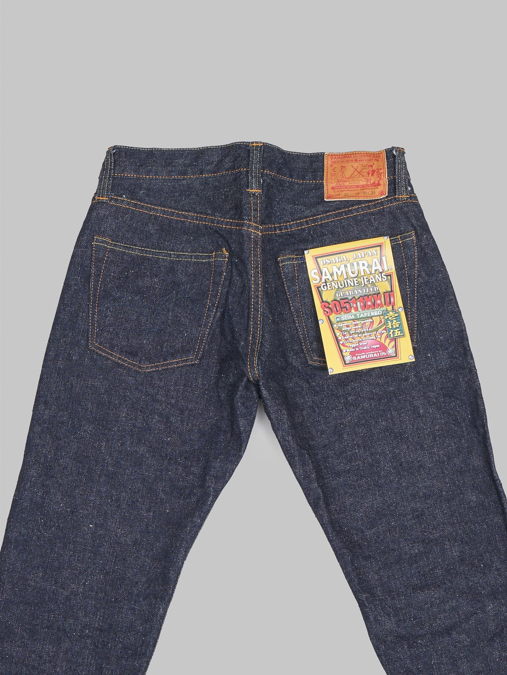 samurai s0511xxii texas cotton slim tapered jeans back pockets