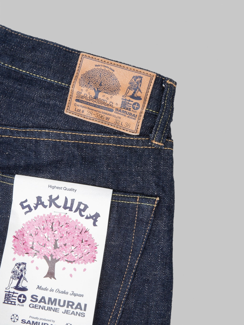 Samurai Jeans S500AX AI Plus Sakura 18oz Regular Straight sheep patch