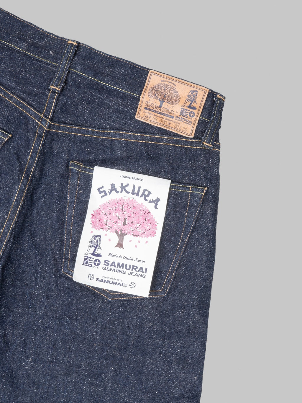 Samurai Jeans S500AX AI Plus Sakura 18oz Regular Straight back pocket