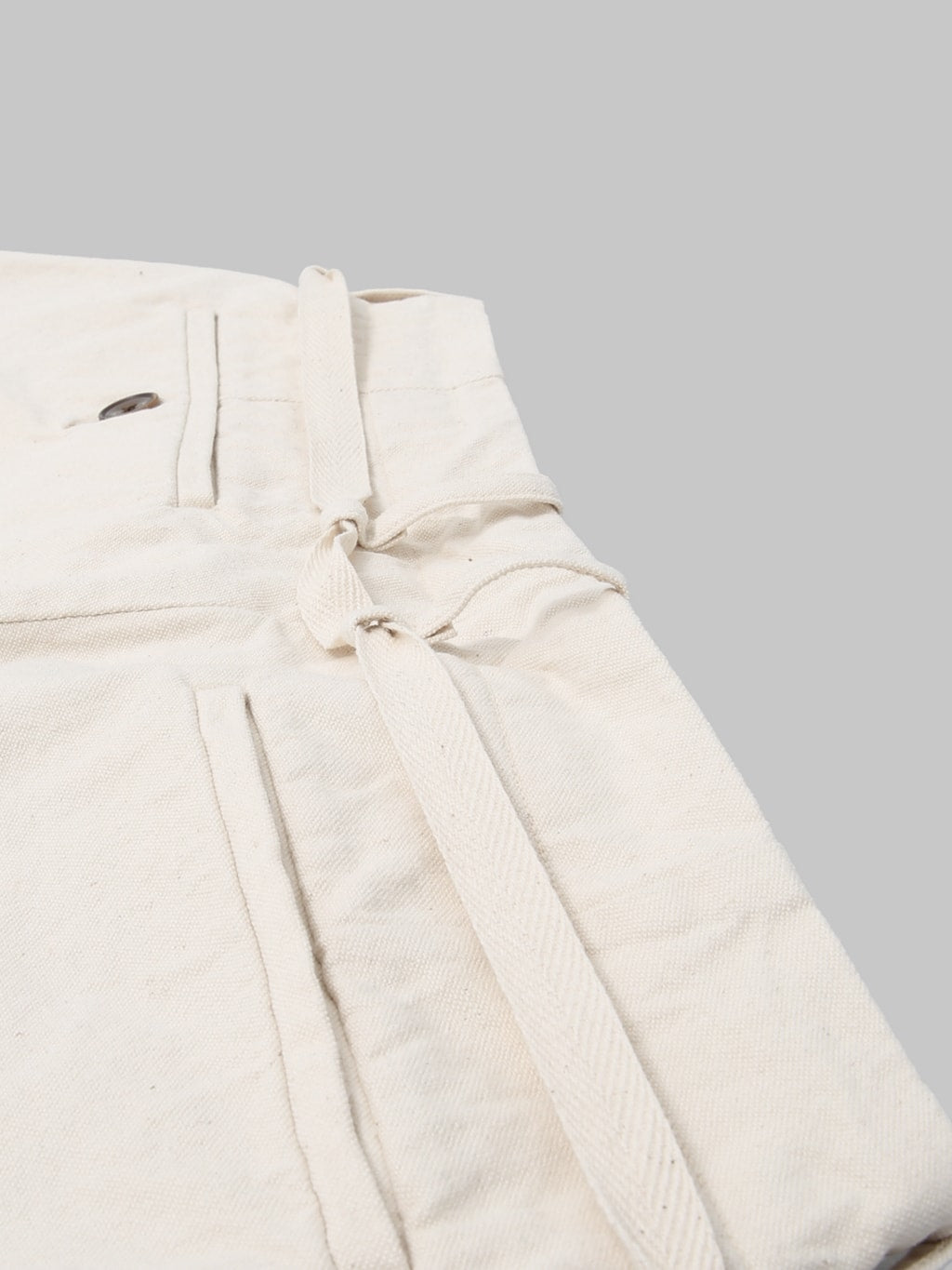 Seuvas 10oz Canvas Tapered 2 Tuck Pants Natural adjustable