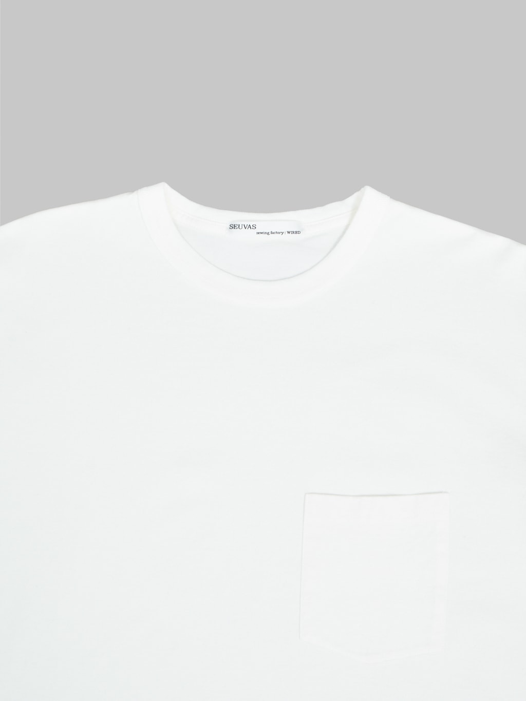 seuvas cotton crew neck tshirt natural  chest details