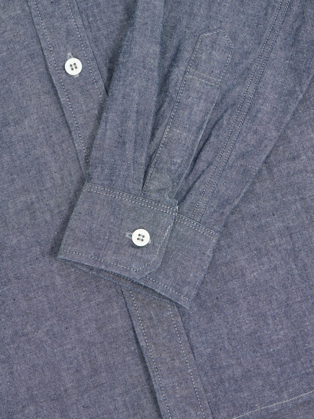 seuvas selvedge indigo chambray work shirt  cuff