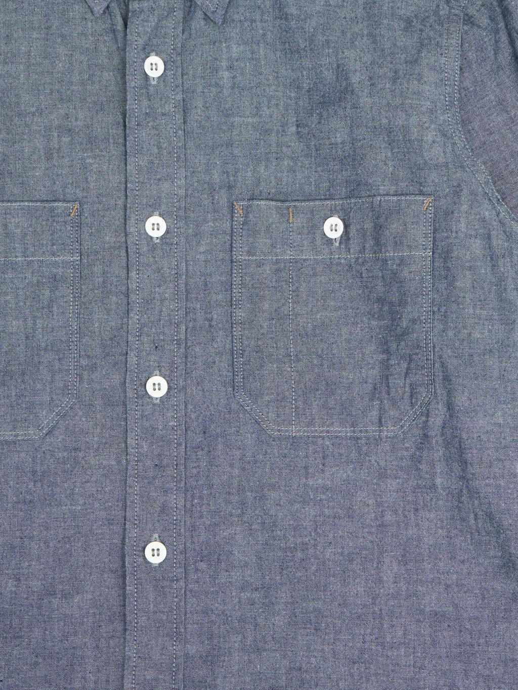 seuvas selvedge indigo chambray work shirt  pockets