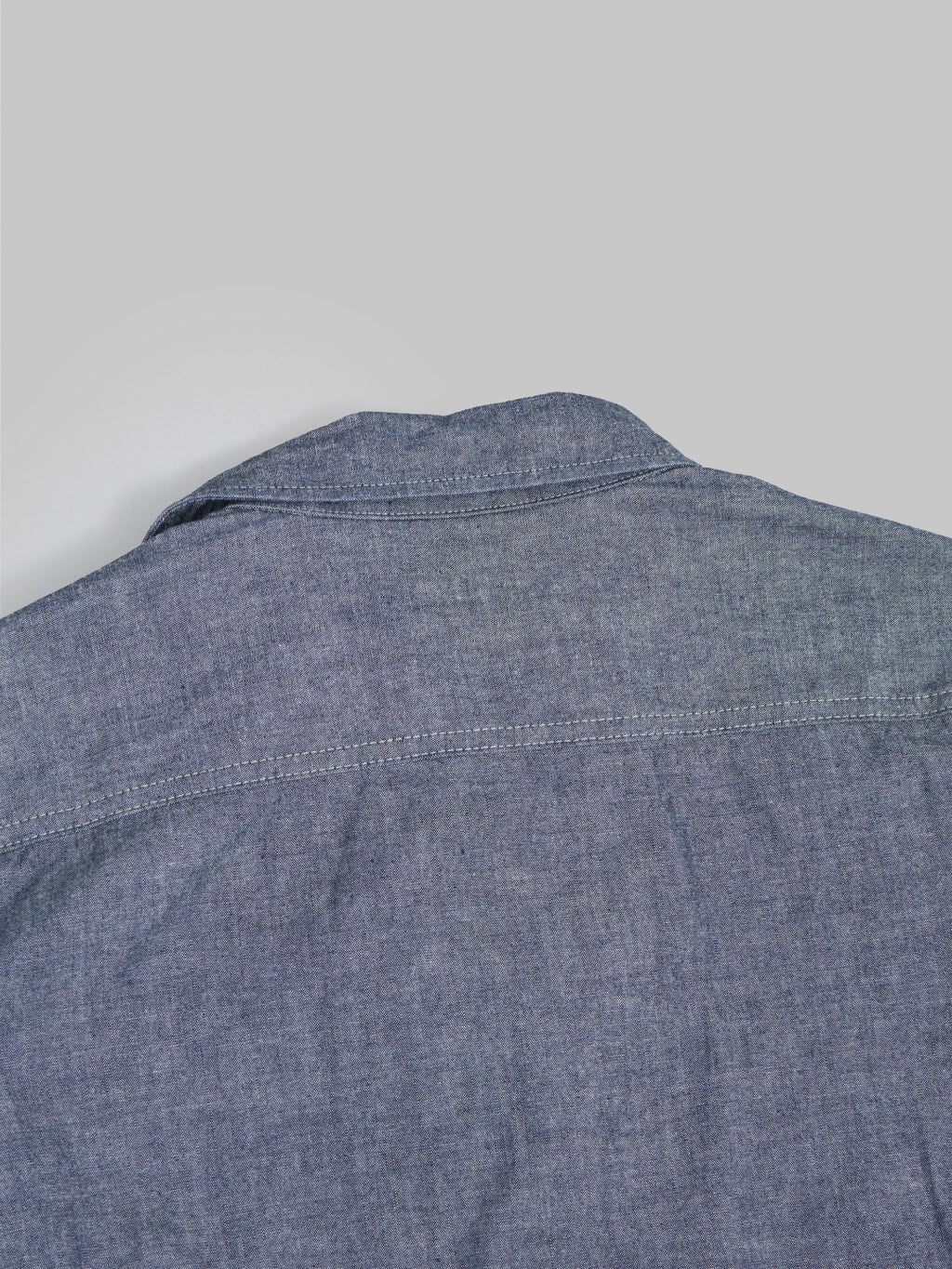 seuvas selvedge indigo chambray work shirt  back collar