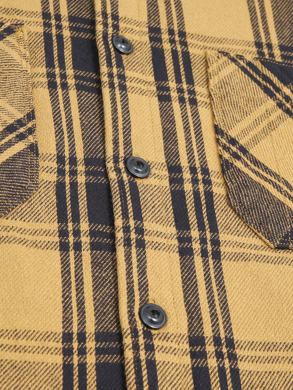 seuvas twill flannel workshirt mustard  fabric
