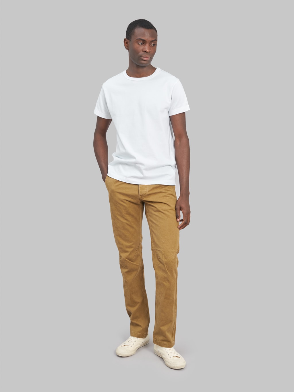 stevenson overall colts chinos v2 khaki relaxed tapered look