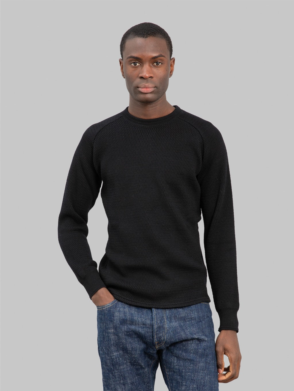 Stevenson Overall Co. Merino Wool Thermal Long Sleeve Shirt Black