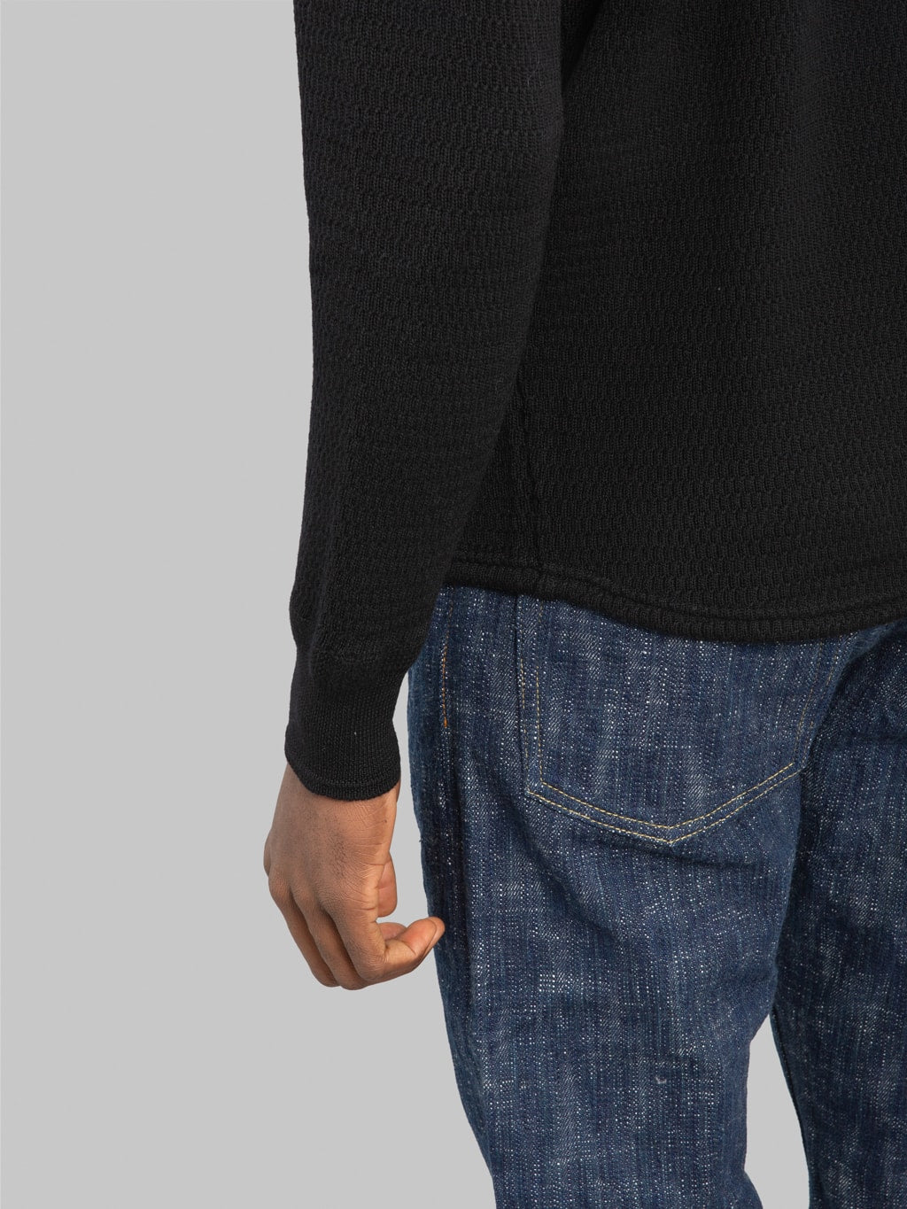 Stevenson Overall Co. Merino Wool Thermal Long Sleeve Shirt Black