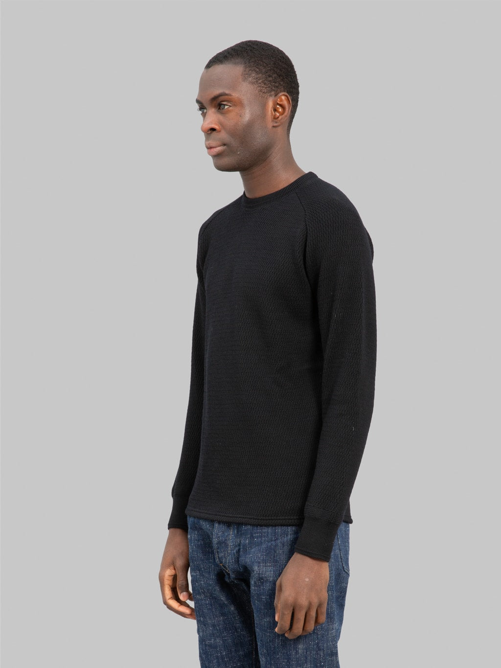 Stevenson Overall Co. Merino Wool Thermal Long Sleeve Shirt Black