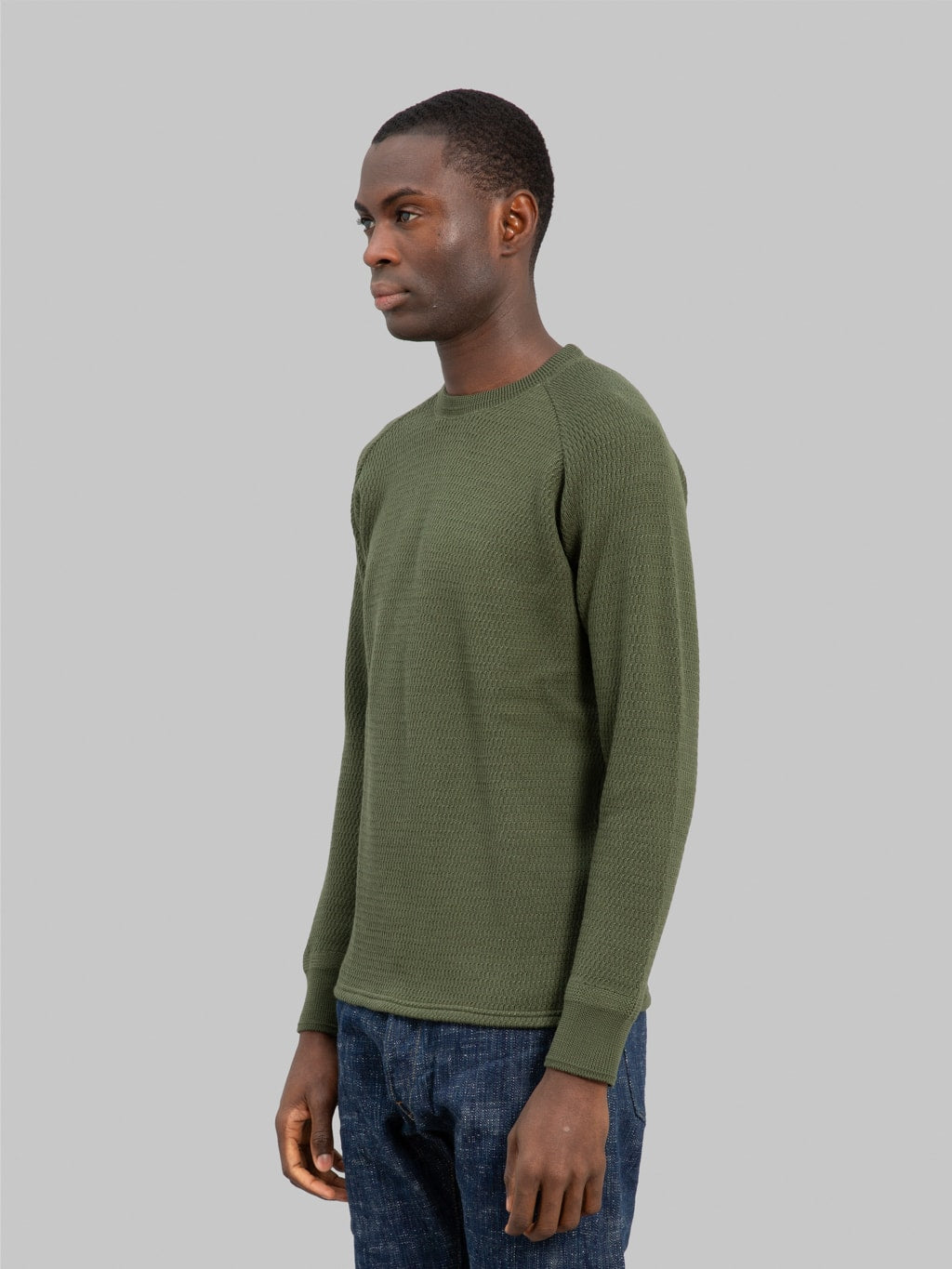 Stevenson Overall Co. Merino Wool Thermal Long Sleeve Shirt Olive