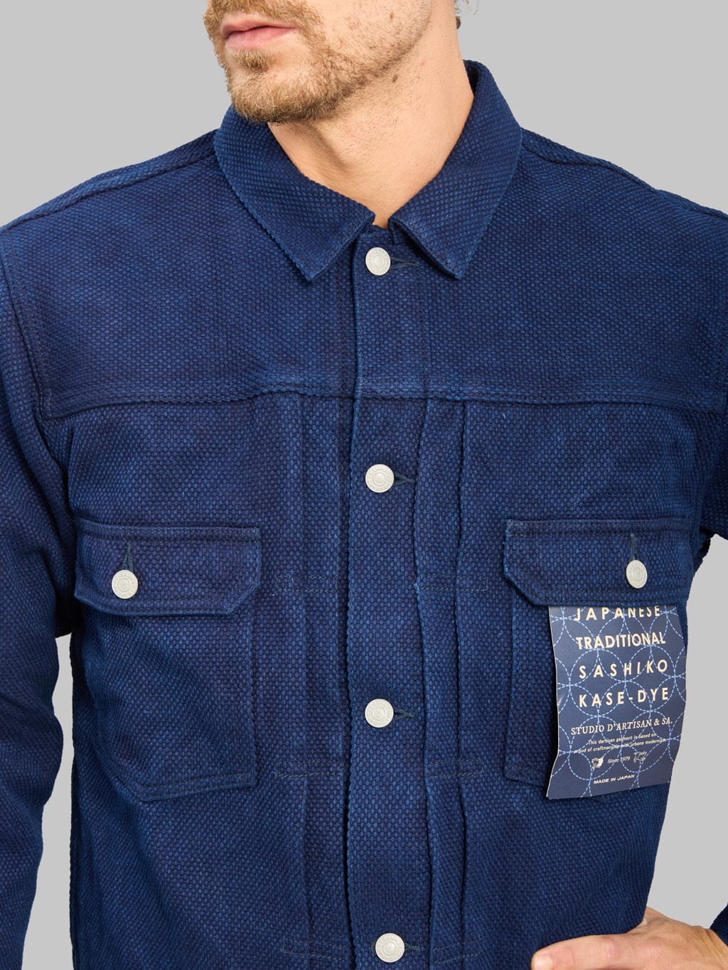 Studio D'Artisan 4619 14oz Sashiko Denim Type II Jacket