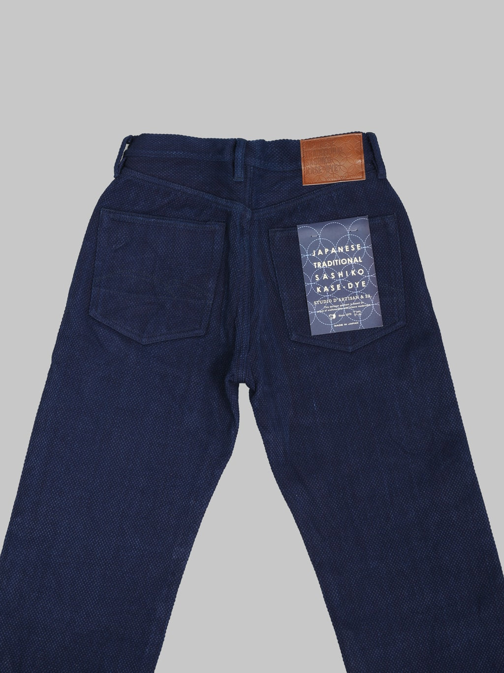 Studio DArtisan 1907 14oz Sashiko Regular Straight Jeans back pockets