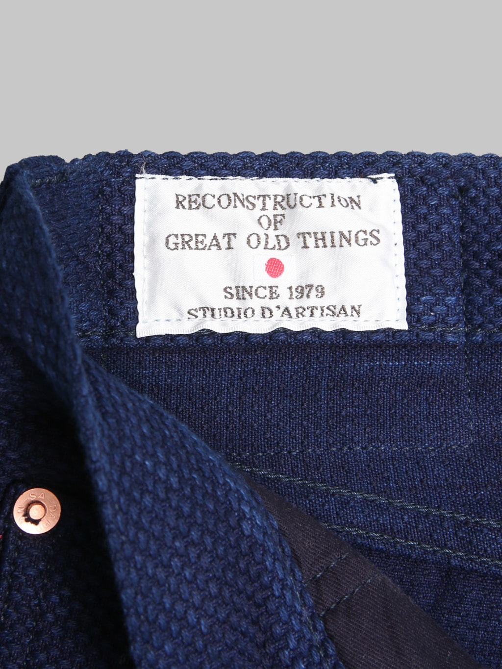 Studio DArtisan 1907 14oz Sashiko Regular Straight Jeans label