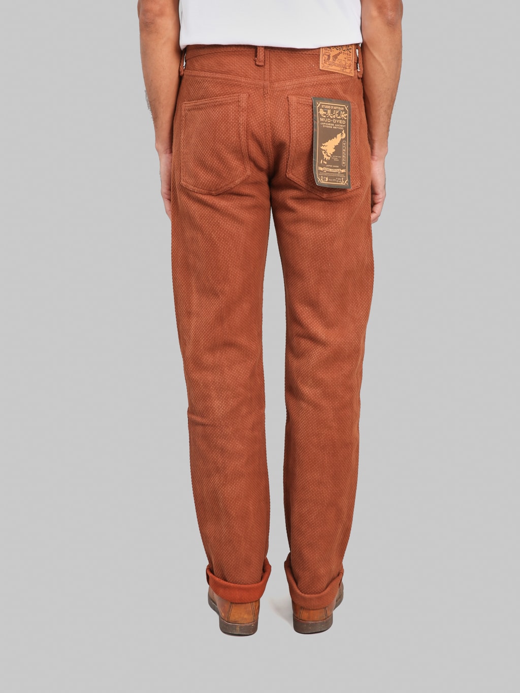 Studio D'Artisan 1914 17oz Amami Mud Dyed Sashiko Jeans Brown