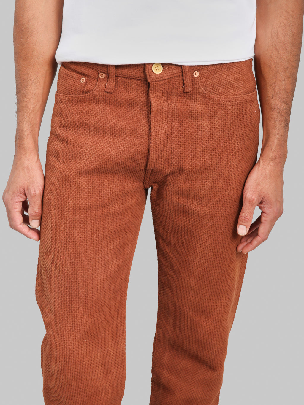 Studio D'Artisan 1914 17oz Amami Mud Dyed Sashiko Jeans Brown