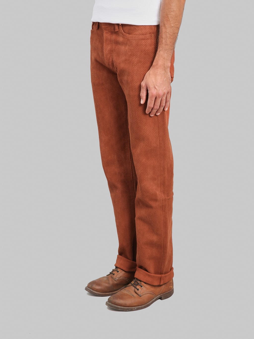 Studio D'Artisan 1914 17oz Amami Mud Dyed Sashiko Jeans Brown