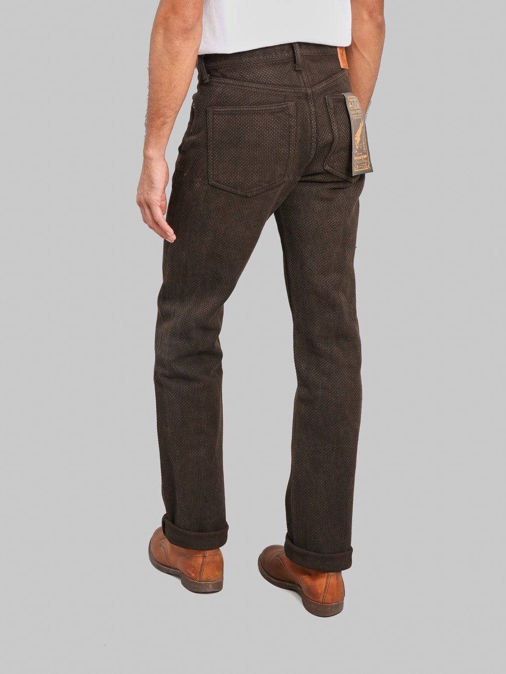 Studio D'Artisan 1914 17oz Amami Mud Dyed Sashiko Jeans Dark Brown