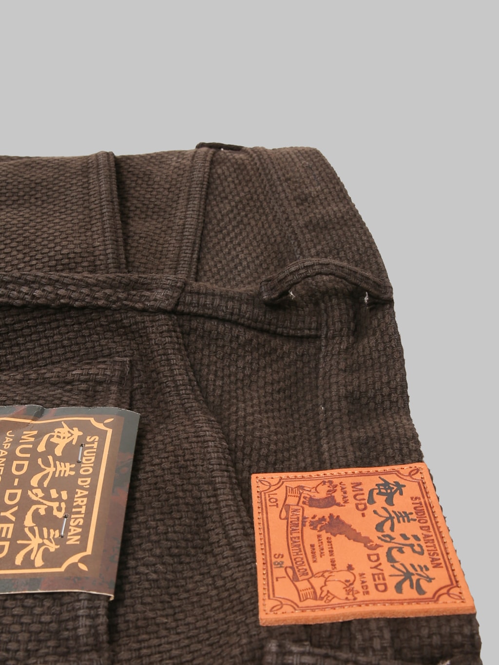 Studio D'Artisan 1914 17oz Amami Mud Dyed Sashiko Jeans Dark Brown