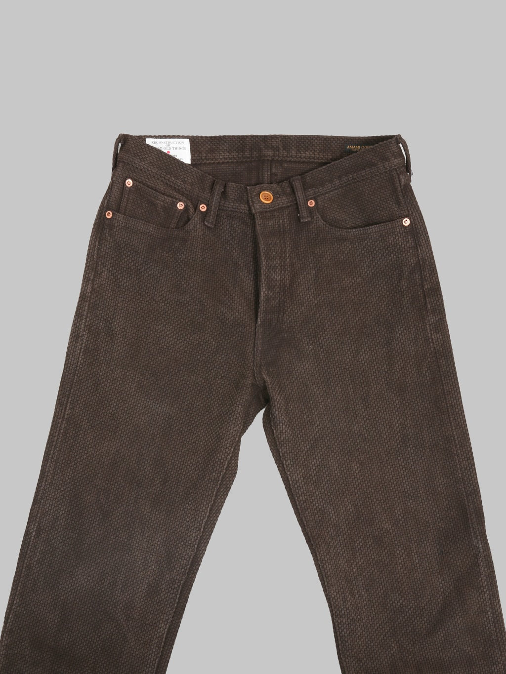 Studio D'Artisan 1914 17oz Amami Mud Dyed Sashiko Jeans Dark Brown