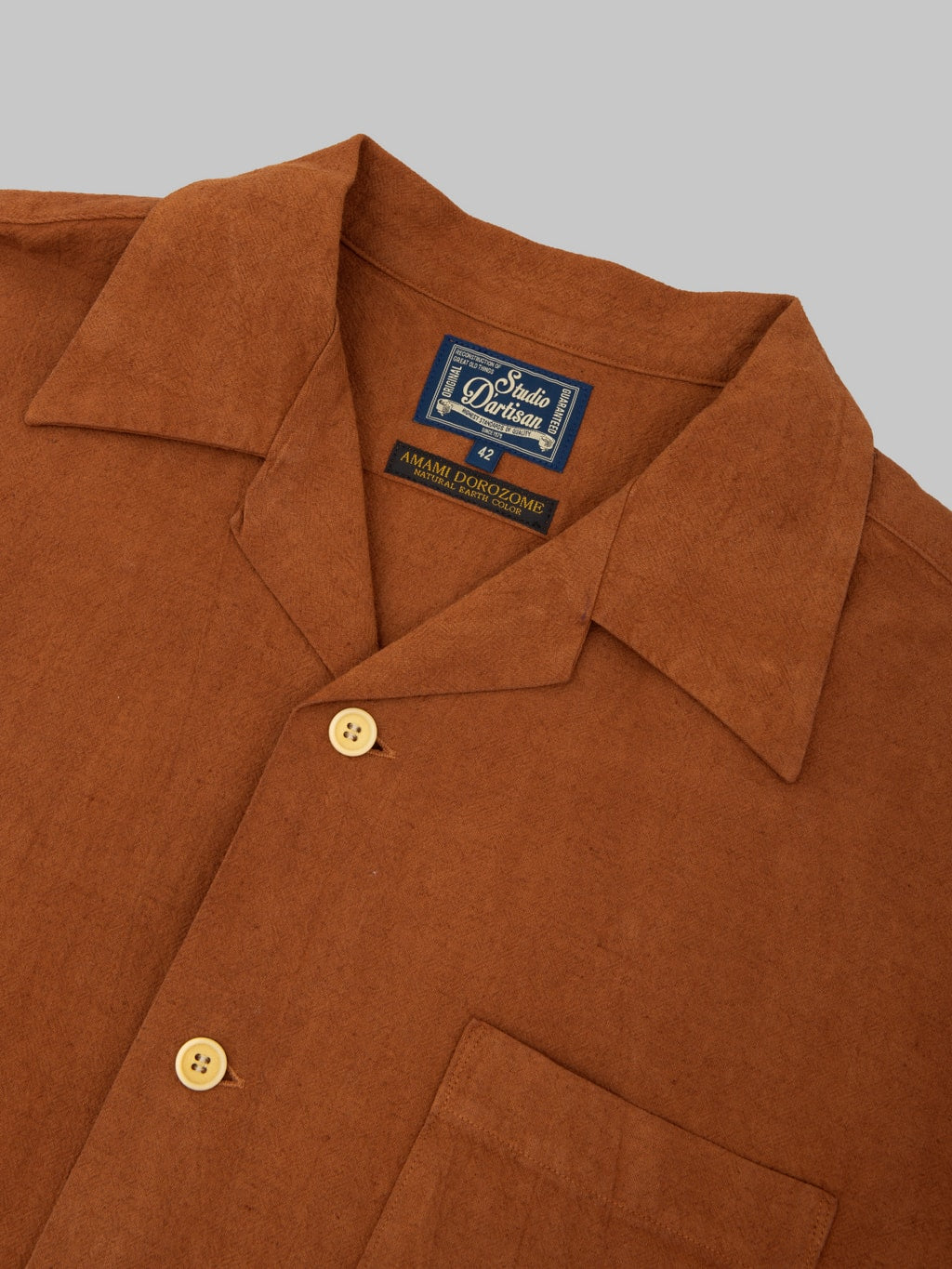 Studio D'Artisan 5739 "Amami Dorozome" Aloha Shirt Brown