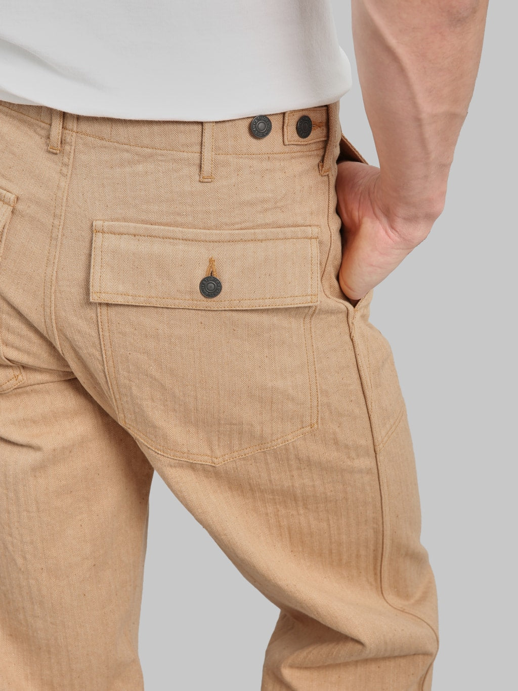 Studio DArtisan 1917 Fox Cotton Baker Pants Brown back pocket