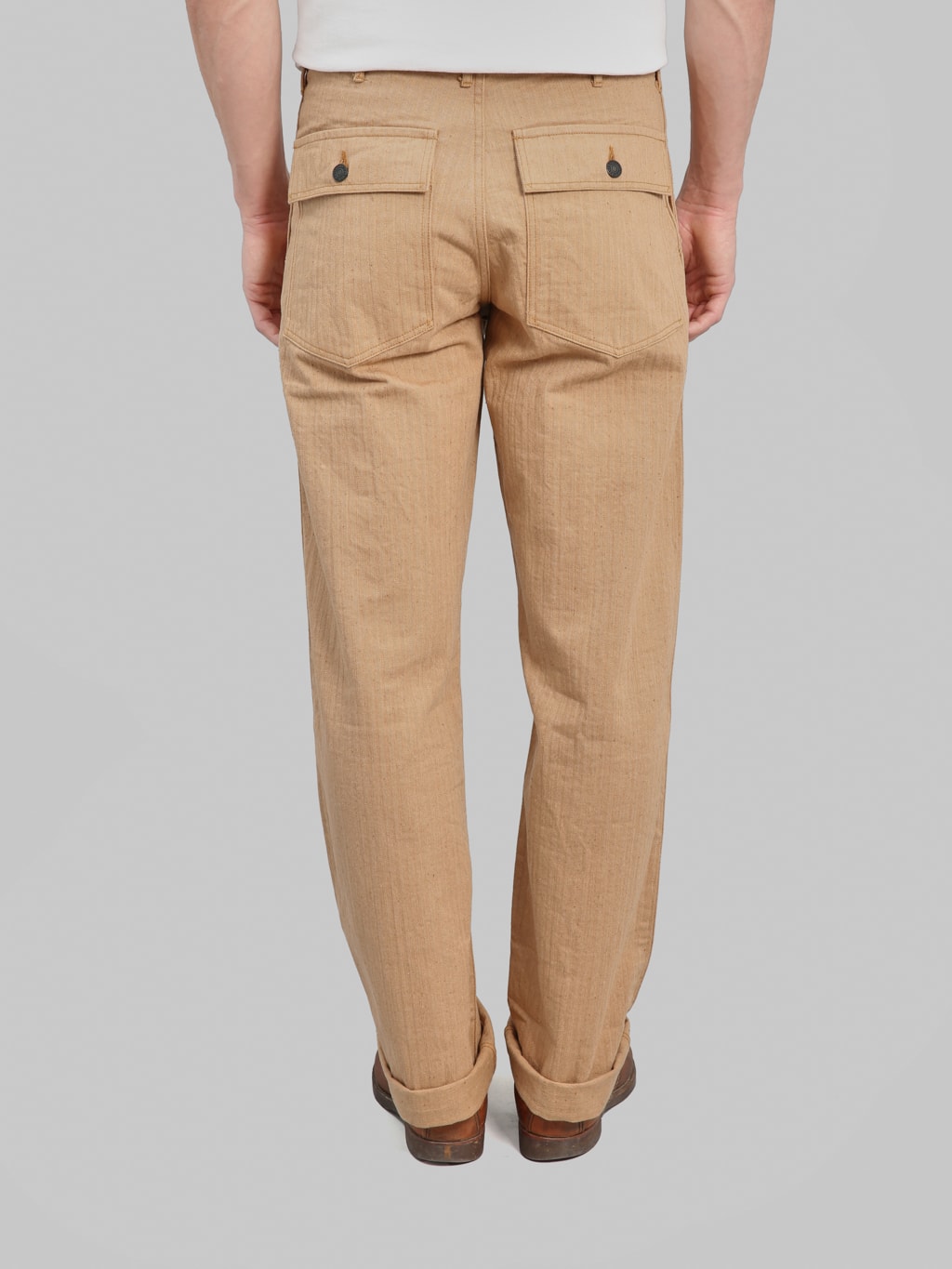 Studio DArtisan 1917 Fox Cotton Baker Pants Brown back fit