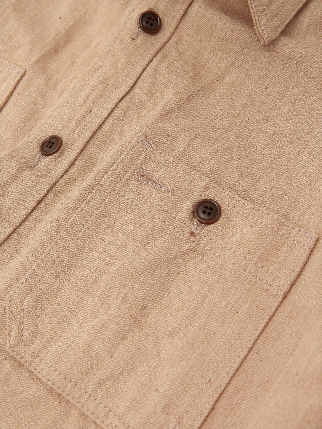 Studio DArtisan 5740 Fox Cotton Work Shirt Brown pocket closeup
