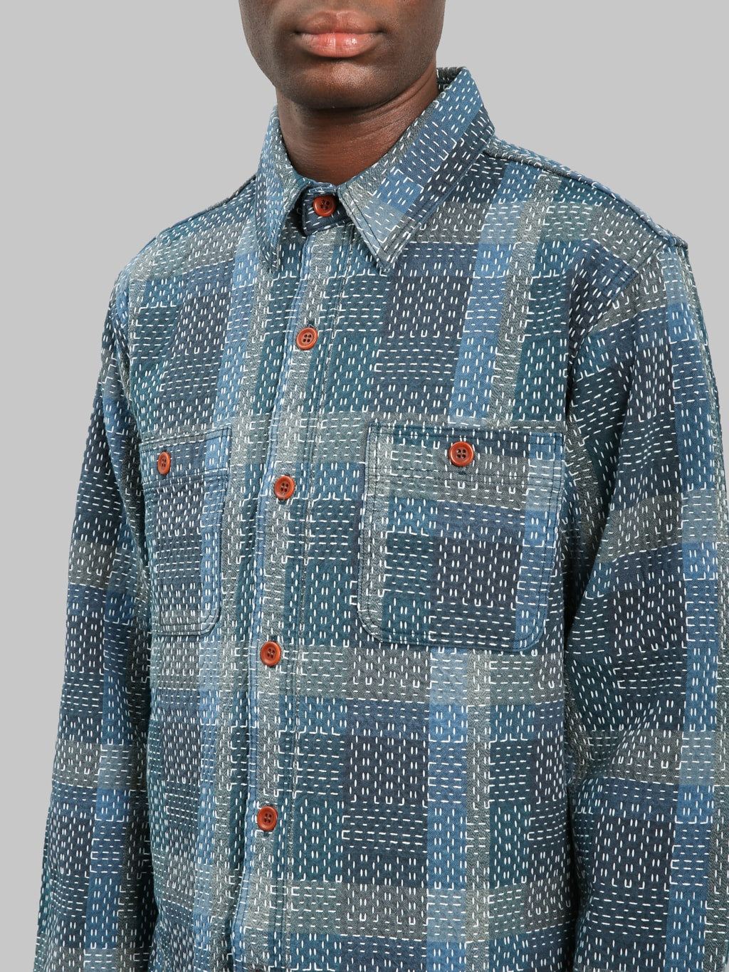 Studio D'Artisan Noragi Sashiko Shirt - Redcast Heritage Co.