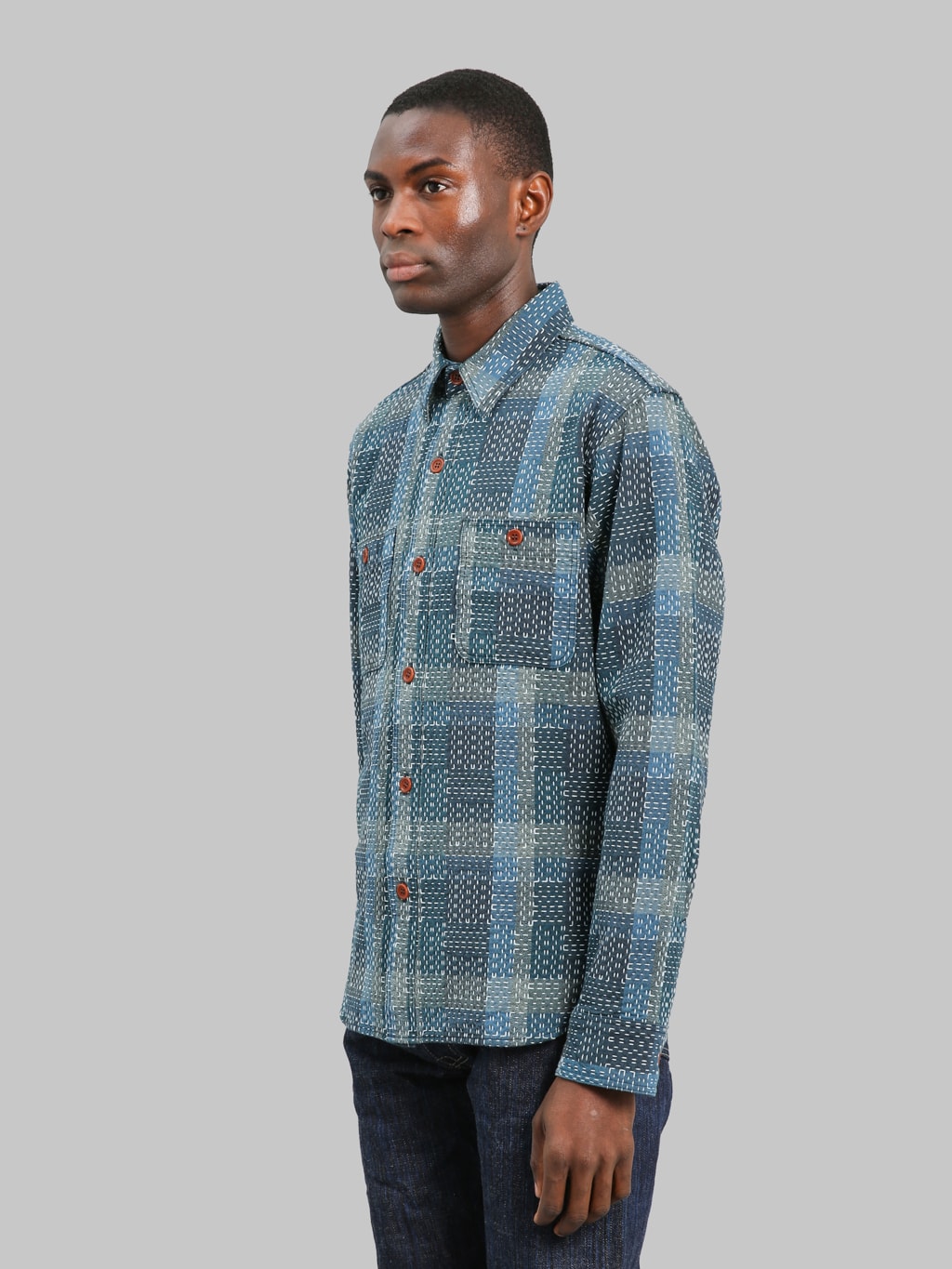 Studio D'Artisan Noragi Sashiko Shirt - Redcast Heritage Co.