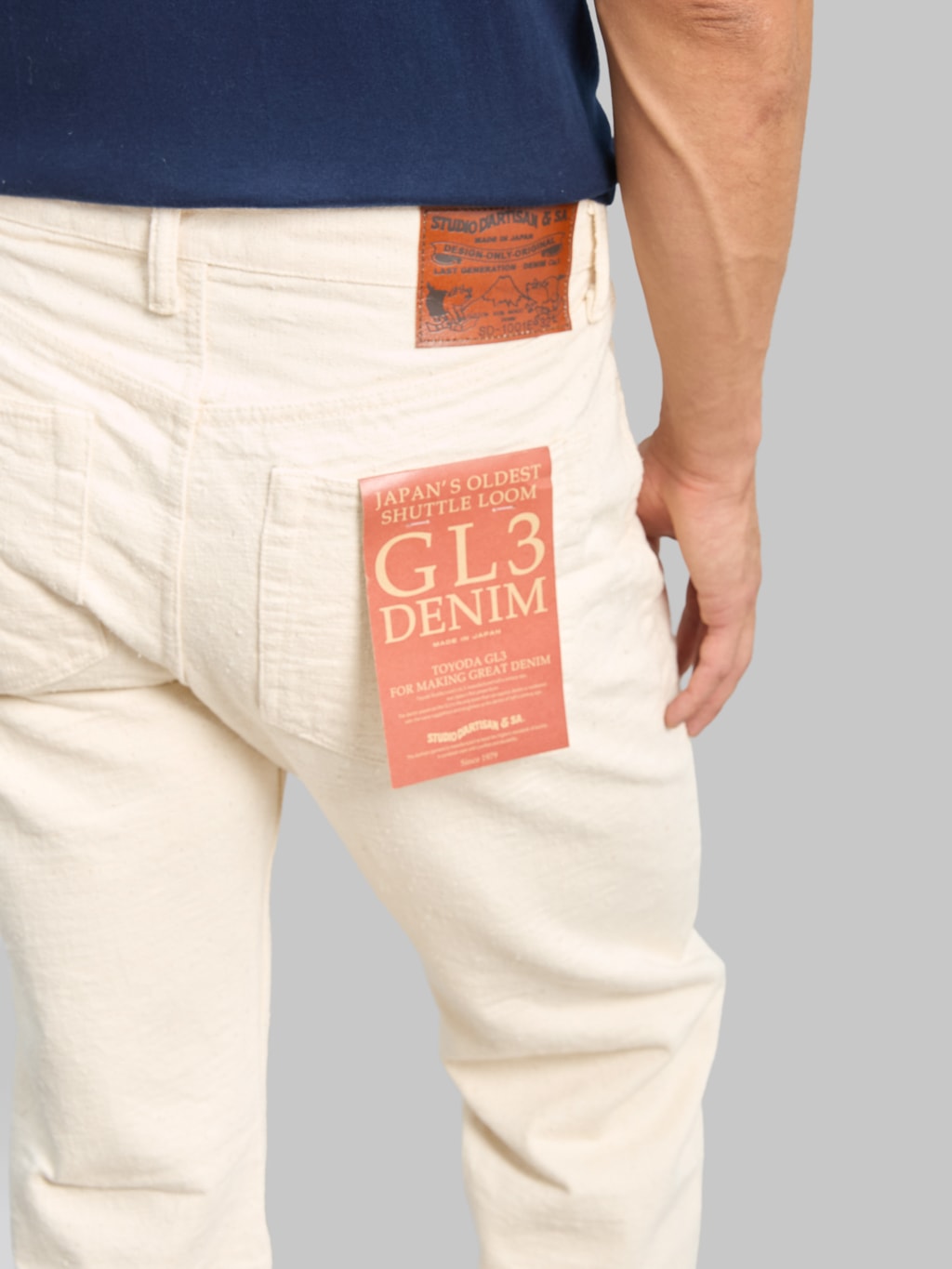 Studio D'Artisan SD-1001E 15oz "GL3 Ecru" Regular Straight Jeans Ecru