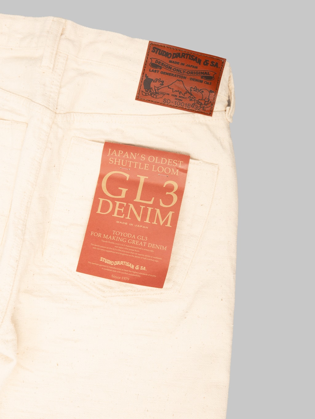 Studio D'Artisan SD-1001E 15oz "GL3 Ecru" Regular Straight Jeans Ecru