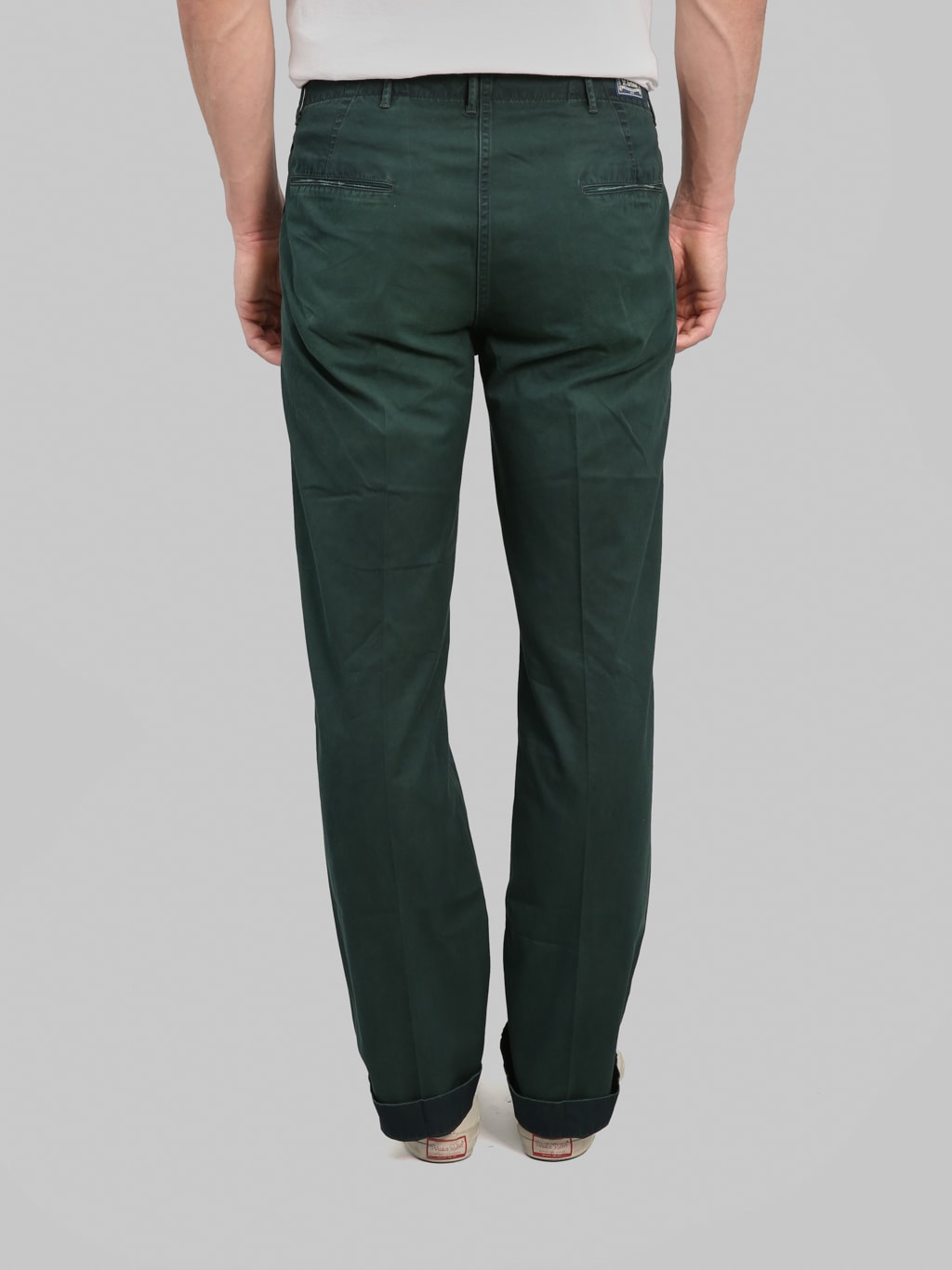 Studio DArtisan 1923 Supima Cotton Chino Pants Indigo Green back fit