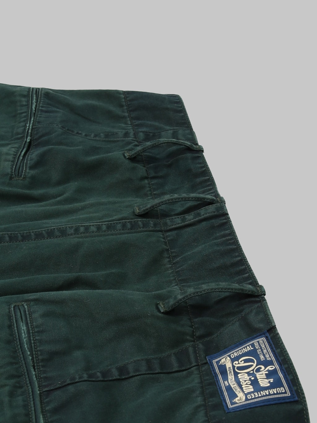Studio DArtisan 1923 Supima Cotton Chino Pants Indigo Green belt loop