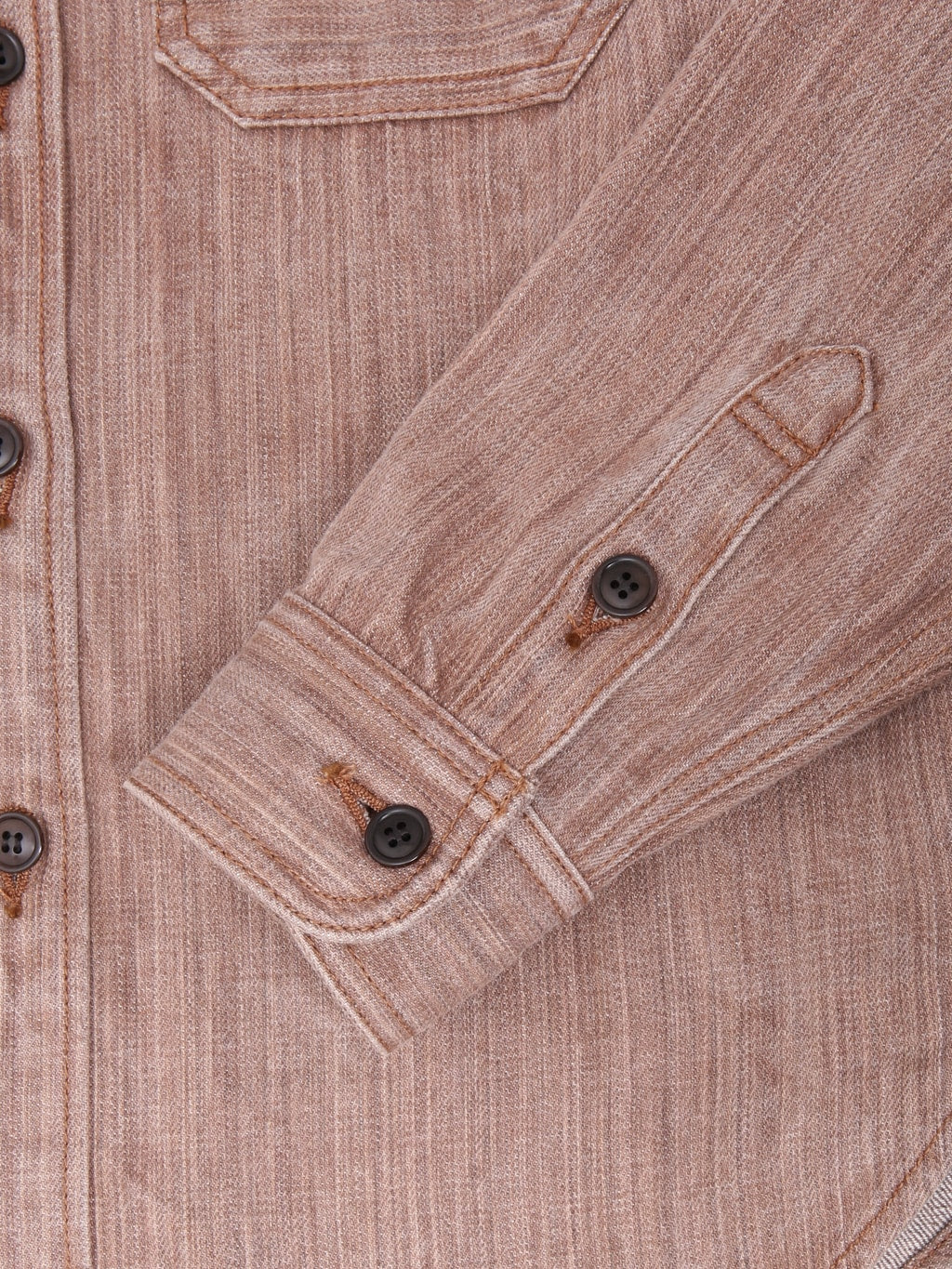 Studio DArtisan D5732 13oz Kakishibu Denim Shirt cuff closeup