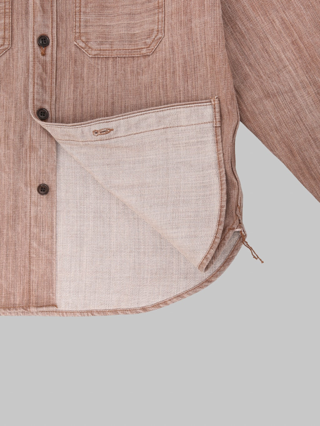 Studio DArtisan D5732 13oz Kakishibu Denim Shirt interior fabric