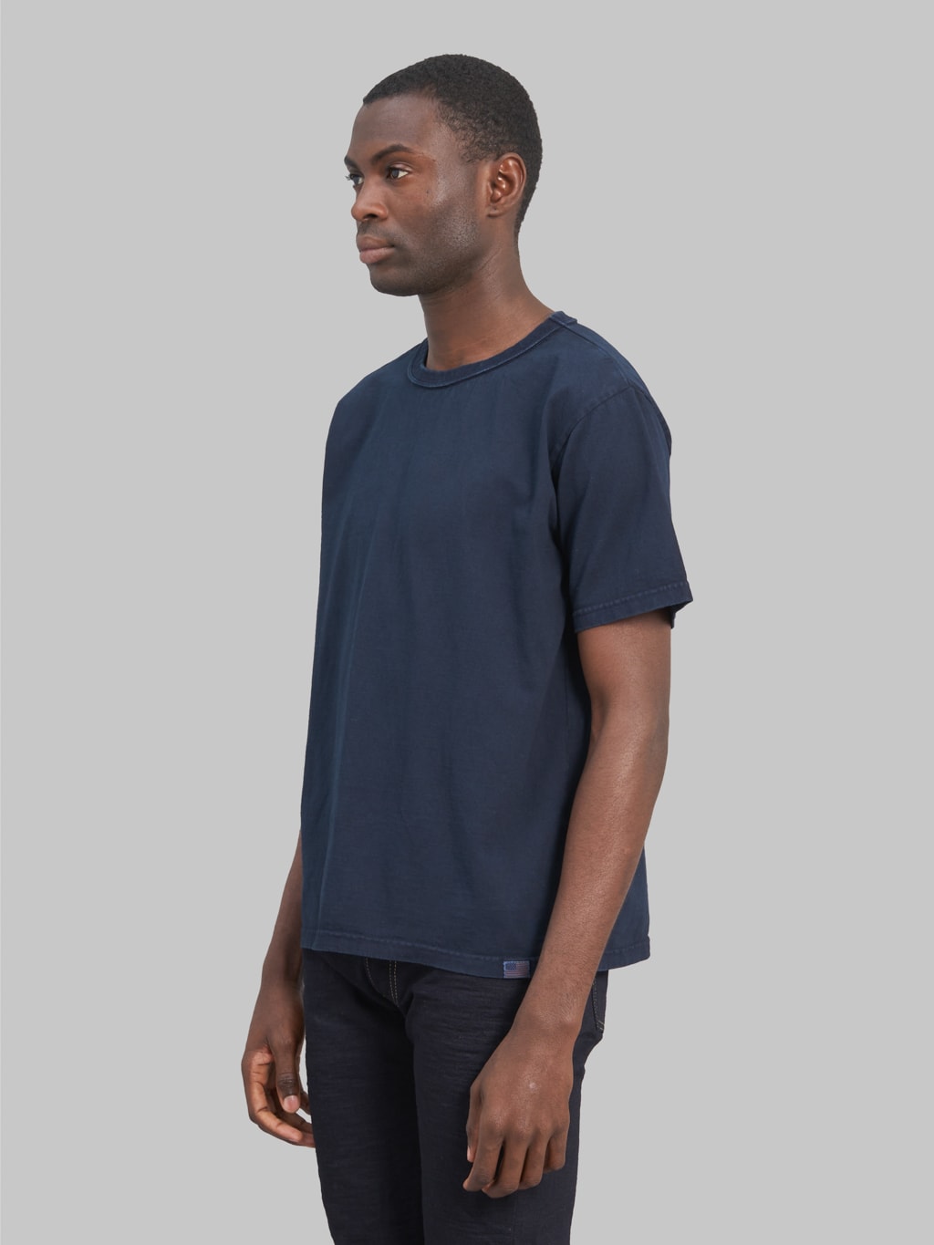 studio dartisan 8136b usa cotton tshirt dark indigo side fit