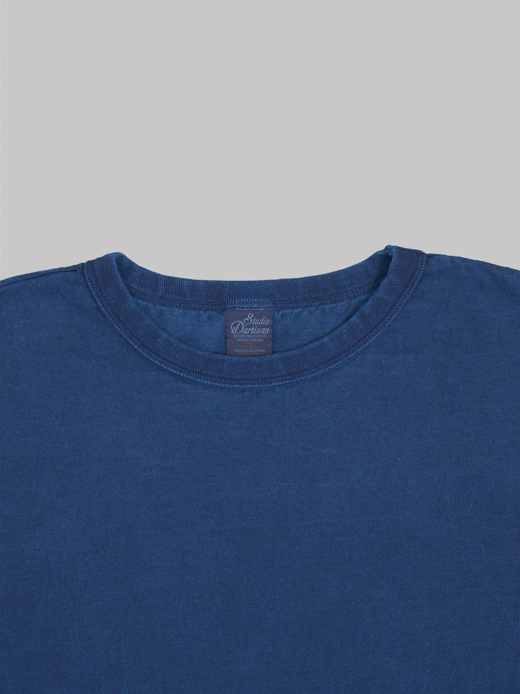 studio dartisan 8136b usa cotton tshirt light indigo collar